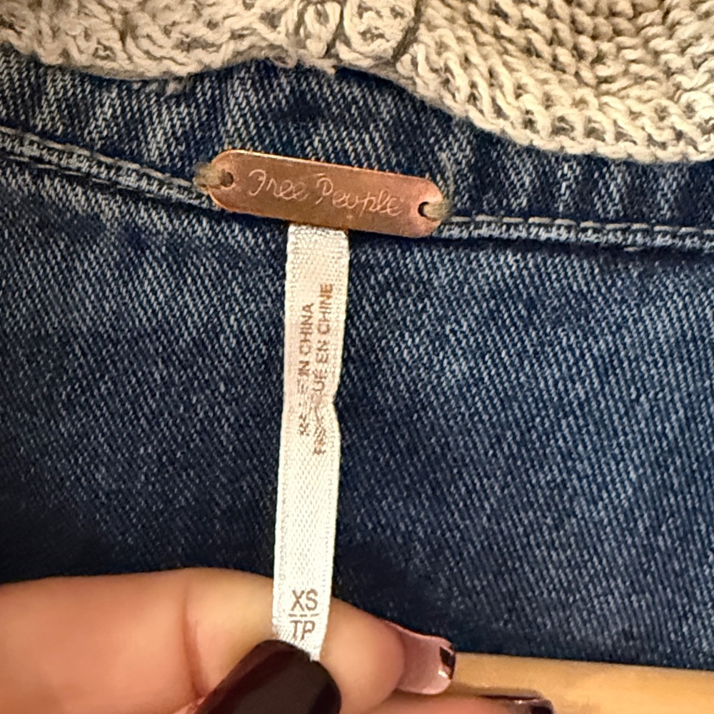 Free People Blue and Gray Jean Jacket - Picture 3 of 6